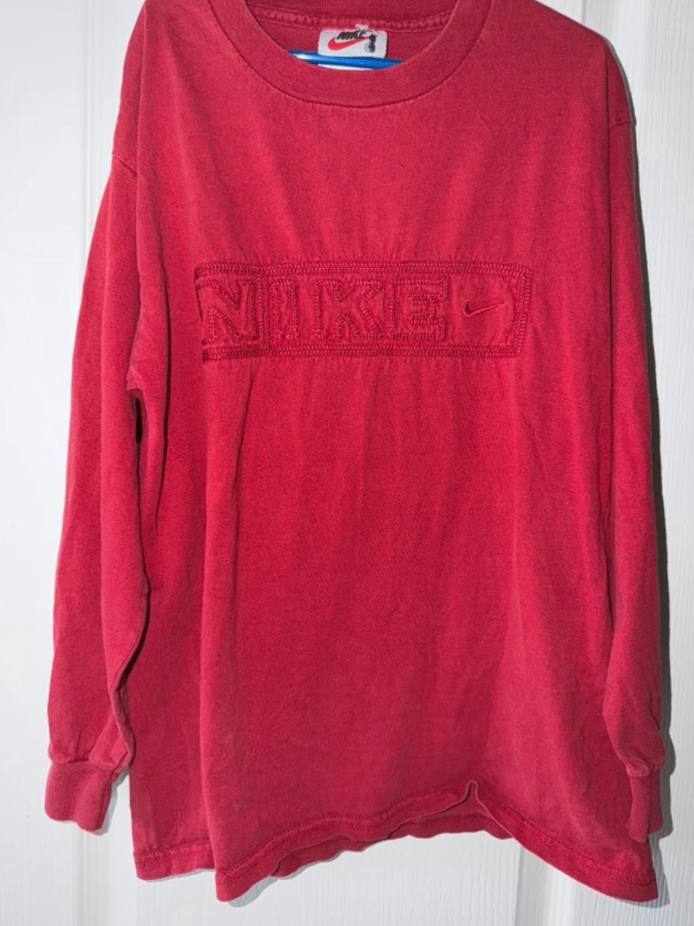 Vintage Boys Nike Red Embroidered Logo Shirt